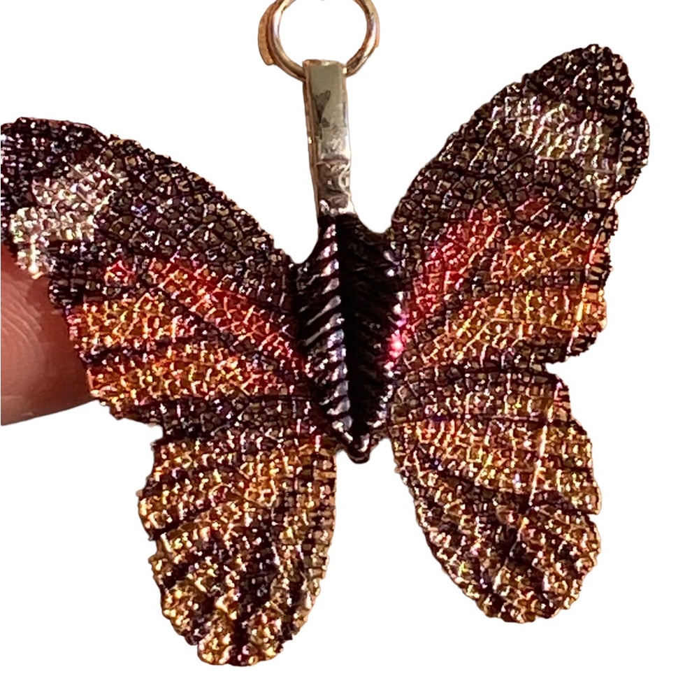 Lightweight Ombré Neutral Colored Drop Butterfly Earrings - Picture 4 of 4
